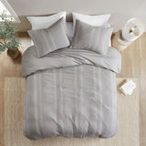 Urban Habitat Darby Casual 3 Piece Cotton Gauze Waffle Weave Duvet Cover Set UH12-2436 Grey