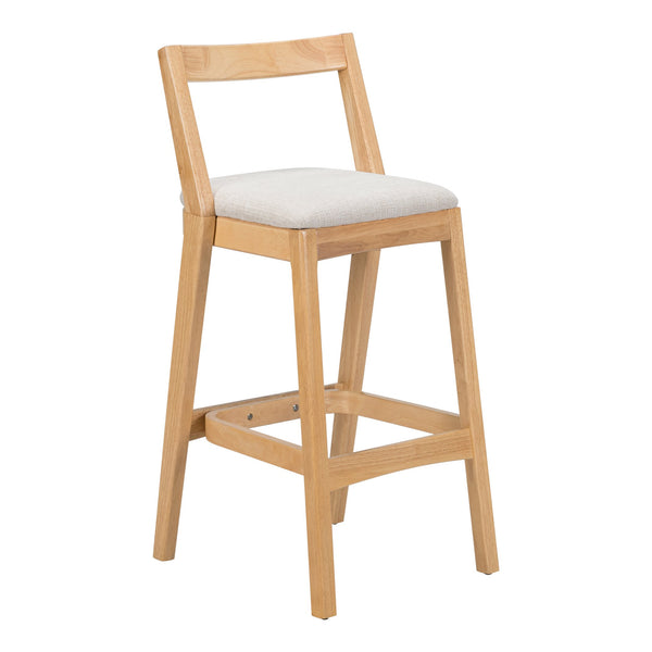 English Elm Christopher Knight Home® - Jasper Ergonomic Rubberwood Barstool Set of 2 with Thick Cushions, Stable Trapezoid Legs, Modern Look Beige+Natural N775P336213N