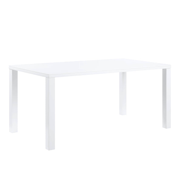 English Elm Pagan Sleek White High-Gloss Dining Table 40mm MDF Top, Fixed KD Design, 29" Clearance, 220lb Capacity B2726S00435