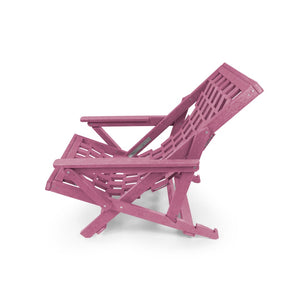 English Elm Pinecrest Outdoor Folding Lounge Chair Recycled Hdpe Reclining Patio Seat with Cushion Burgundy B2745P409695