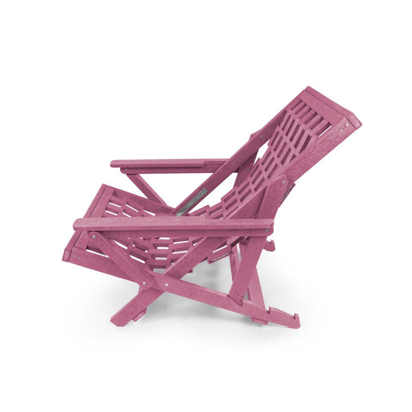 English Elm Pinecrest Outdoor Folding Lounge Chair Recycled Hdpe Reclining Patio Seat with Cushion Burgundy B2745P409695