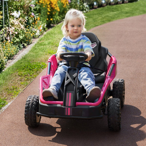 English Elm Qaba 24v Dual Motor Kids Ride on Car with Remote Spring Suspension and Led Lights W2225P217191