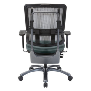 OSP Home Furnishings Vertical Mesh Back Ergonomic Manager Chair with Lumbar Support and Polished Base Titanium 99667T-2M