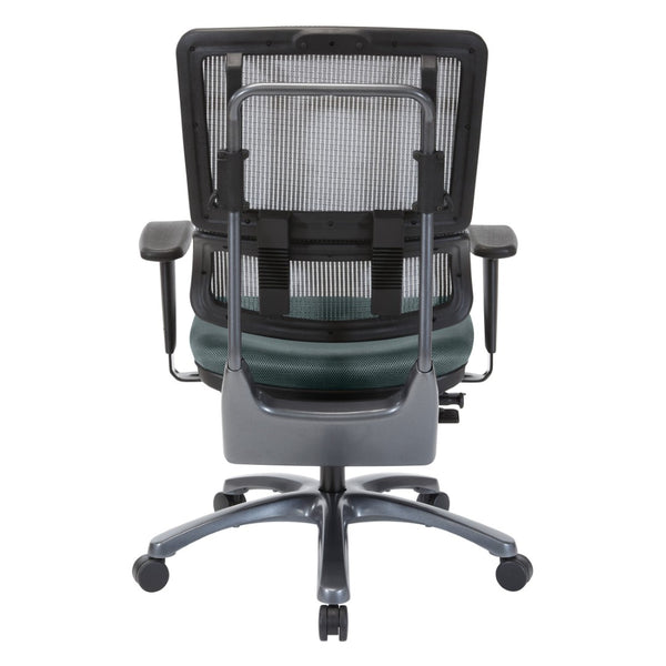 OSP Home Furnishings Vertical Mesh Back Ergonomic Manager Chair with Lumbar Support and Polished Base Titanium 99667T-2M
