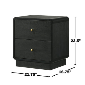 English Elm 2-drawer Nightstand Melamine Veneer Brass Hardware Modern Bedroom Bedside Table B016P459888