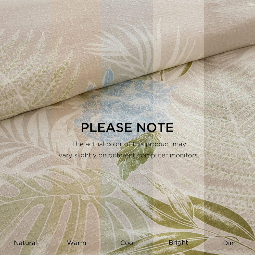 English Elm 5-piece King Cotton Dobby Duvet Set Tropical Botanical Print Coastal Bedroom B035P463276