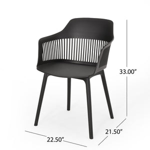 English Elm Christopher Knight Home® - DAHLIA Weather-Resistant Outdoor Chair with Durable Polypropylene Frame, Modern Minimalist Design Black 26.7 L x 23.7 W x 22.2 H 68374.00BLK