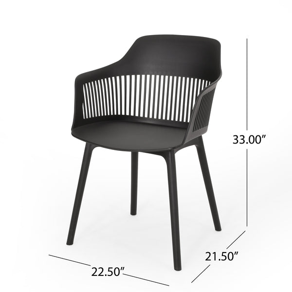 English Elm Christopher Knight Home® - DAHLIA Weather-Resistant Outdoor Chair with Durable Polypropylene Frame, Modern Minimalist Design Black 26.7 L x 23.7 W x 22.2 H 68374.00BLK