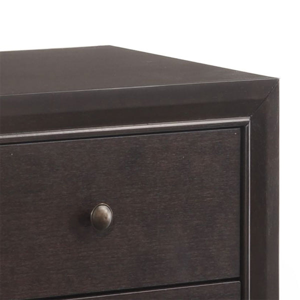 English Elm Espresso Two-Drawer Nightstand with Sturdy Wooden Legs, Warm Finish, Compact Storage for Bedroom Essentials B062P186508