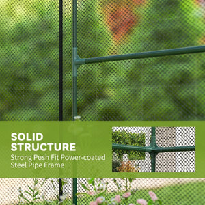 English Elm Spacious Garden Crop Cage with Steel Frame Hdpe Mesh Cover and Roll up Zippered Door T3971P468260