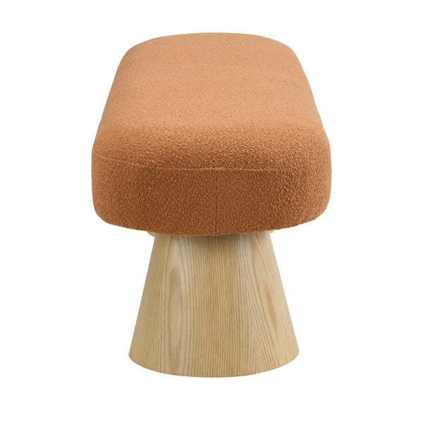 English Elm Christopher Knight Home® - Dining 64" Modern Farmhouse Storage Bench with Bouclé Upholstery and Solid Wood Legs, Durable and Stylish Orange N779P271401O