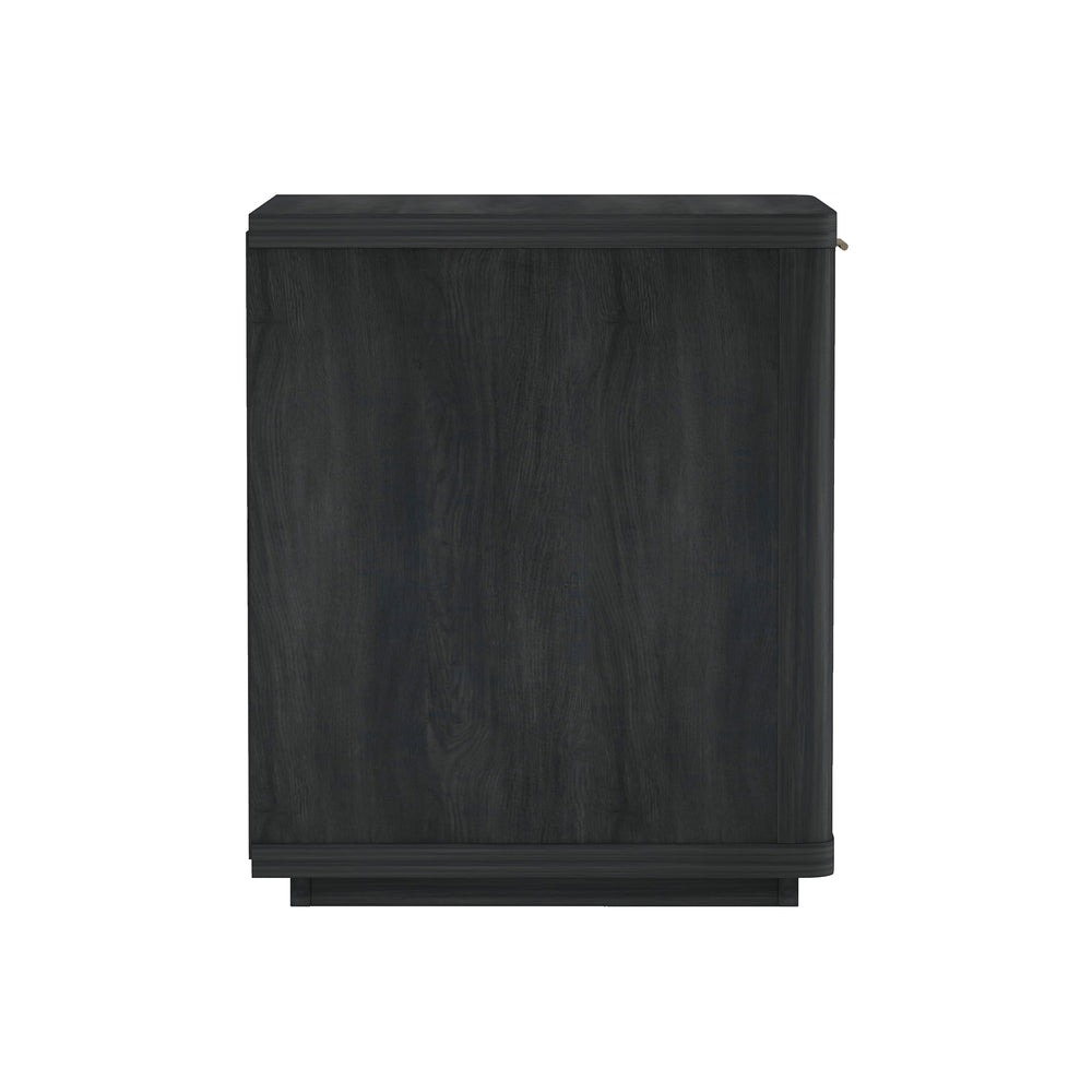 English Elm Evelyn 20" Charcoal Gray Nightstand With 1 Drawer & Open Shelf - Modern Design For Bedroom Storage B365P398530