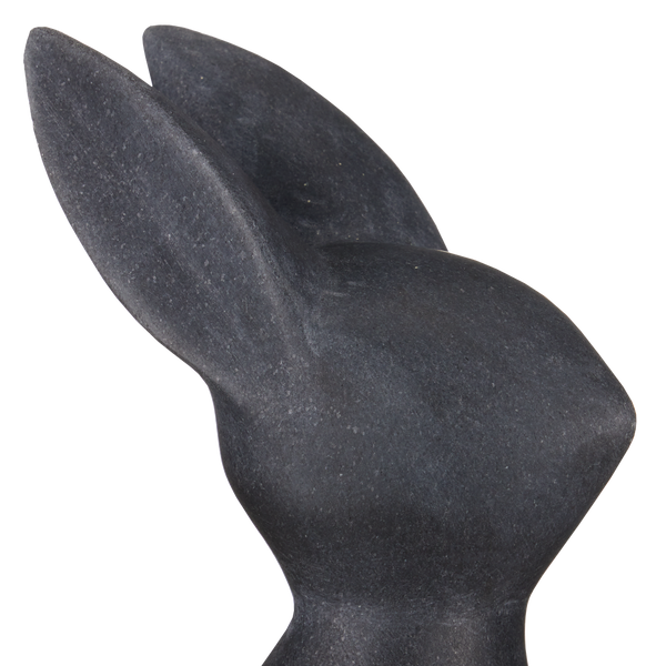 Marble Rabbit Sculpture - Handcrafted Contemporary Stone Art with Elegant Veining for Home Decor
