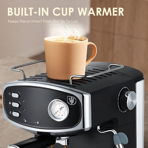 English Elm Plum 20 Bar Espresso Machine with Steam Wand Pressure Gauge and 54oz Water Tank W1002P478431