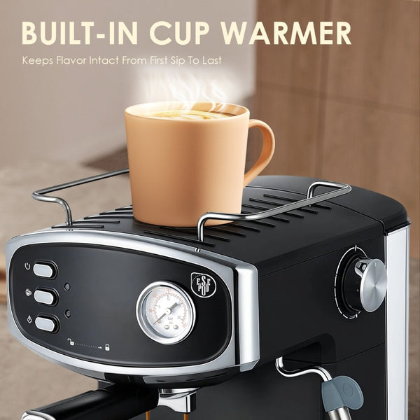 English Elm Plum 20 Bar Espresso Machine with Steam Wand Pressure Gauge and 54oz Water Tank W1002P478431