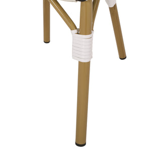 English Elm Christopher Knight Home® - FRENCH Bistro Chair with Rust-Resistant Aluminum Frame and Handwoven Polyethylene Rattan Charm, Stylish Outdoor Seating White+Black 69960.00BLK