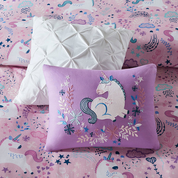 JLA Home Urban Habitat Kids - Unicorn Cotton Comforter Set with Playful Prints, Breathable 100% Cotton, OEKO‑TEX & Antimicrobial Finish 88 L x 68 W x 1H UHK10-0098