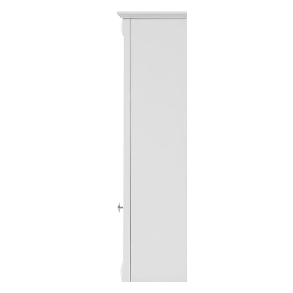 English Elm 20" Medicine Cabinet with Mirror — Space-Saving Wall-Mounted Bathroom Storage with Adjustable Shelf, Modern Carved Design White N710P317680K
