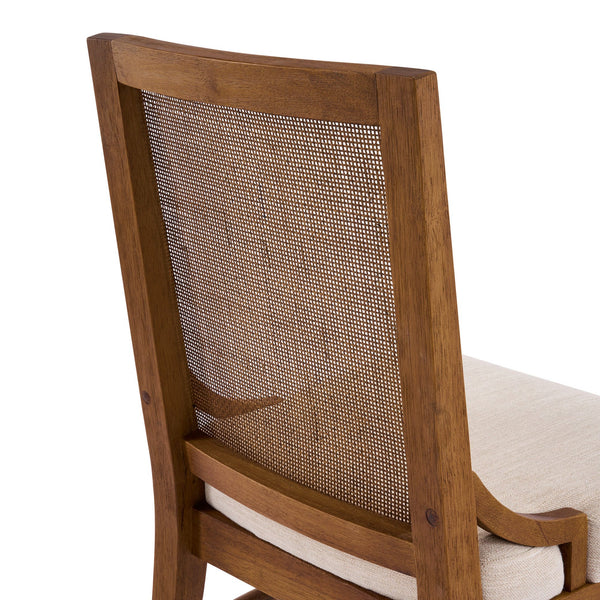 English Elm Christopher Knight Home® - Upholstered Dining Chairs Set Of 4 - Elegant Cane Back, Walnut Legs, Modern Comfort & Style N768P367152W_4