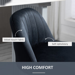 English Elm Homcom Adjustable Bar Stools Set Of 2 - Plush Velvet Swivel Kitchen Stools With Steel Frame Support W2225P217143