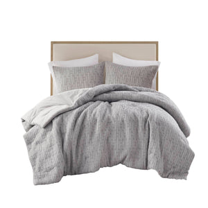 English Elm 3 Modern King/Cal King 3-Piece Bedding Set Charcoal Sateen Weave Comforter & Shams All-Season Cotton Blend B035P309787