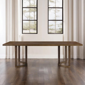 English Elm Christopher Knight Home® - 95 Modern Solid Wood Dining Table with U-Shaped Trestle Base Seats 8, Sleek Rectangular Design Walnut N771P195513T