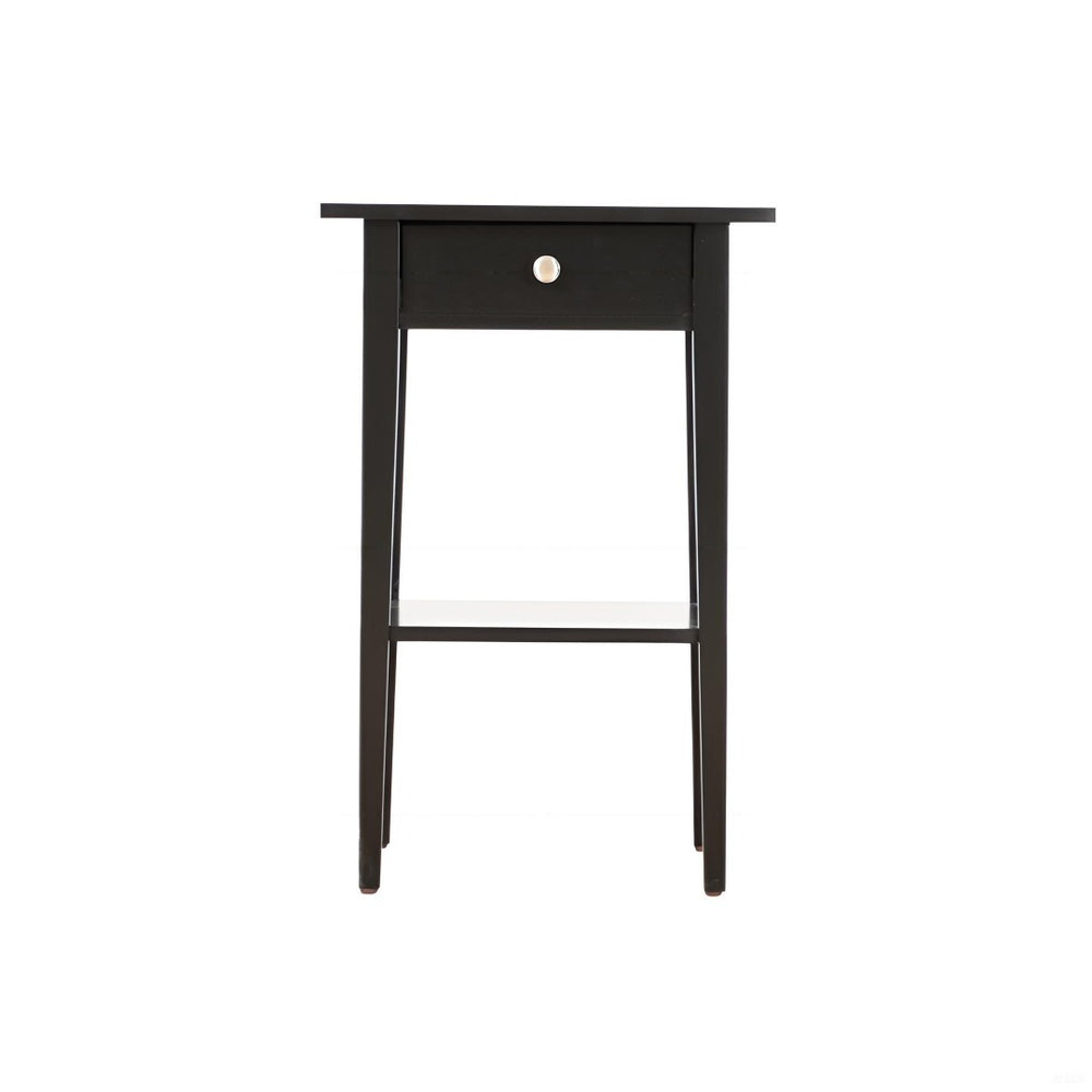 English Elm Sleek Black Nightstand: Modern Elegance With Space-Saving Design, Convenient Storage & Easy Assembly B078112075-GIGA