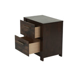 English Elm Rustic 1 Piece Nightstand Wooden Mahogany Finish Bedside Table 2-Drawers Classic Bedroom Furniture