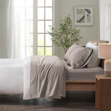 True North by Sleep Philosophy Cozy Flannel Casual Printed Sheet Set TN20-0106 Grey Solid