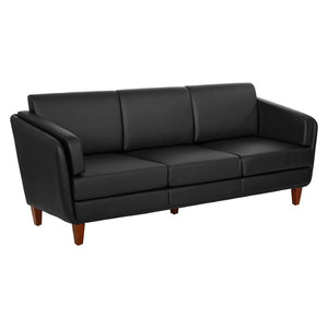 OSP Home Furnishings Loveseat Commercial Grade Faux Leather Two Seat Sofa with Cherry Wood Legs for Offices Sofa SL59403-U65