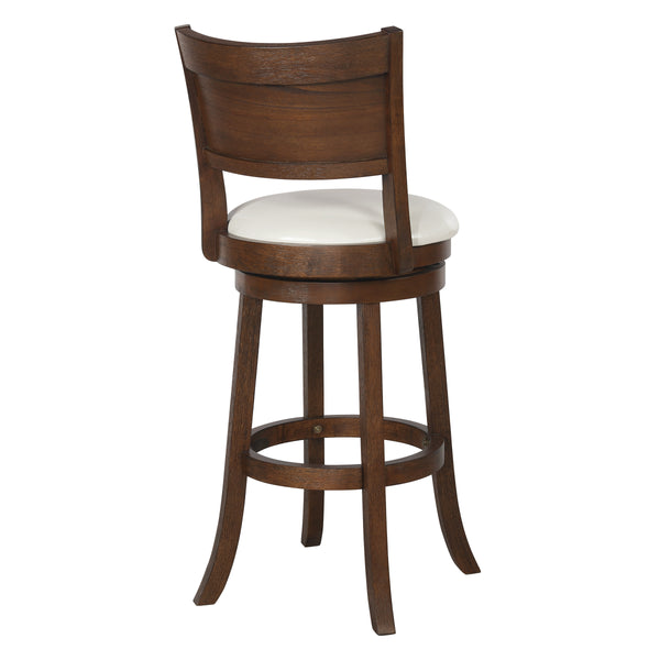 OSP Home Furnishings Swivel Stool 30" Cream / Dark Walnut Finish