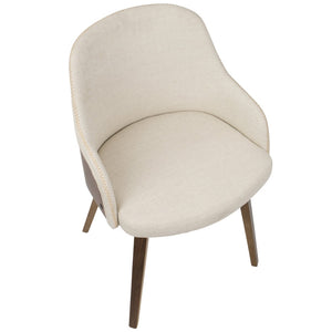 English Elm Dining/ Accent Chair Slatted Walnut Wood Frame Teal Upholstered Mid-century Seat B202P472714