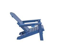 English Elm Lounge Chair - Durable Dark Blue Outdoor Seating, All-Weather Design With Stainless Steel Hardware W2085P362973