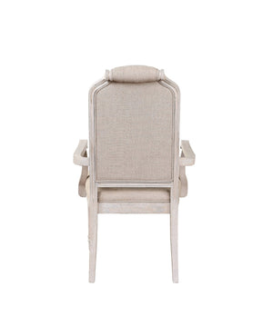 English Elm Wynsor High Back Tufted Arm Chairs Set of Two Rubberwood Antique White Dining B2726P457134
