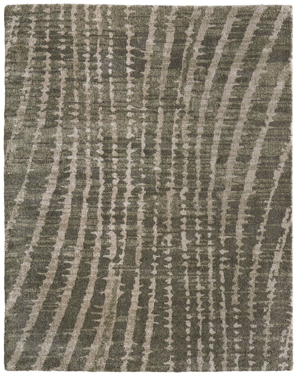 Feizy Rugs Skyview Abstract Contemporary Rug - Plush Polypropylene, Durable Turkish Design For Elegant Spaces Green,Tan Polypropylene Skv39qdfgrn000f10