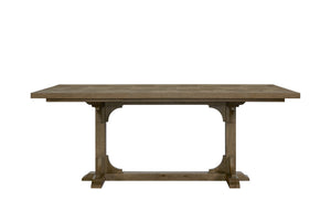 English Elm Counter Elm Veneer Table with Turned Legs and Drawer, Warm Finish, Open Shelf & Metal Rail Almond 88 L x 48.75 W x 9.5 H B2699S00092