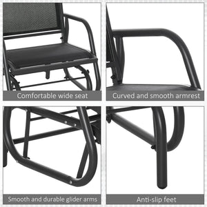 English Elm Outsunny Outdoor Glider Chairs Set Of 2 - Comfortable High-Back Metal Frame, Breathable Mesh Seats W2225P174320-GIGA