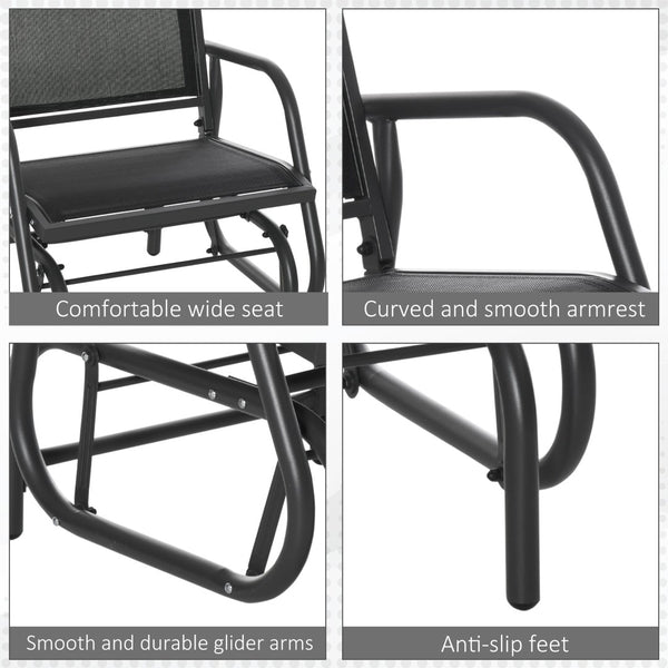 English Elm Outsunny Outdoor Glider Chairs Set Of 2 - Comfortable High-Back Metal Frame, Breathable Mesh Seats W2225P174320-GIGA