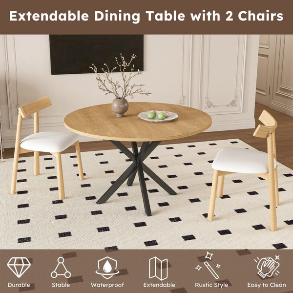 English Elm 59-inch Expandable Glass Top Dining Set Seats 8 with Upholstered Chairs X-base W2700S00123