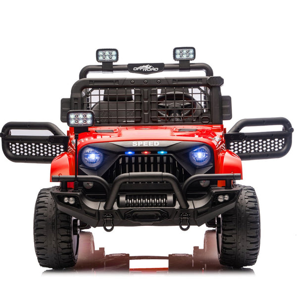 English Elm 24v Two Seater Kids Ride on Truck with Parental Remote and Four Wheel Suspension W1578P375445
