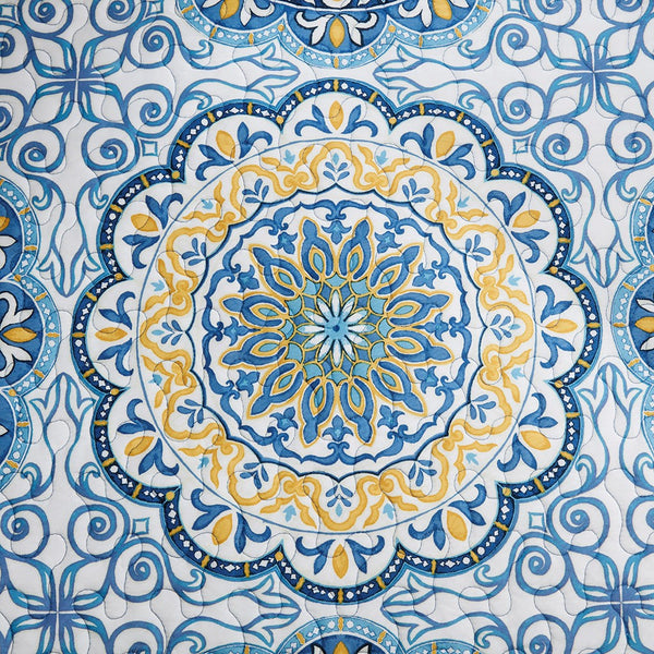 English Elm 6 Piece Reversible Daybed Cover Set Madison Park Claire Botanical Quilted Twin Cover with Shams and Decorative Pillow Blue 15.75 L x 17.72 W x 8.27 H B035129064