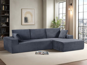 English Elm Cozyform Convertible Sectional Sofa - Soft Corduroy, No Assembly, Modern Design, Comfy & Versatile! B2735P359712