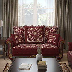 English Elm PrimeNest Timeberline Collection Upholstered Convertible Loveseat with Storage, Chenille Sleeper Sofa Foldout Burgundy B030P281787