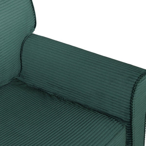 English Elm 57" Corduroy Two Seater Sofa Removable Cushions Solid Wood Frame Compact Living Room Dark Green W2715P433634