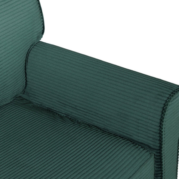 English Elm 57" Corduroy Two Seater Sofa Removable Cushions Solid Wood Frame Compact Living Room Dark Green W2715P433634