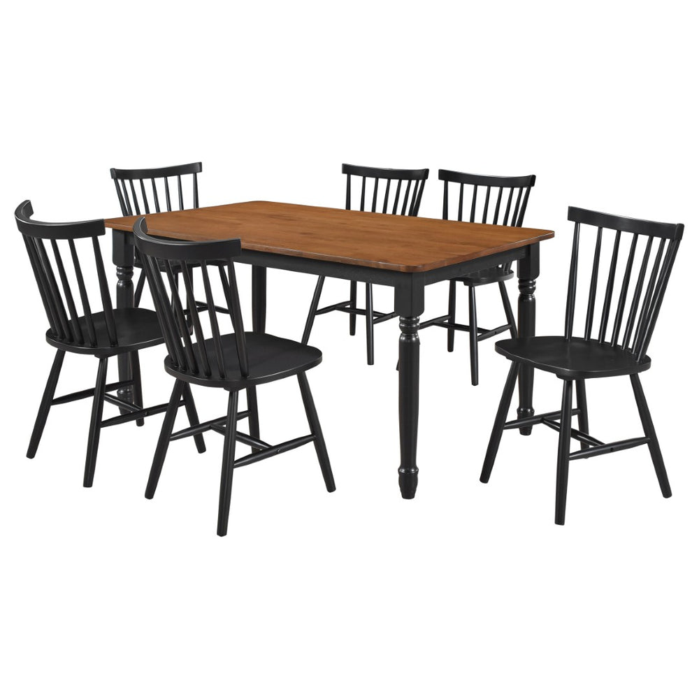 English Elm Keystone Windsor Spindle Back Rubberwood Dining Set Seats Four Cottage Farmhouse B062S01560