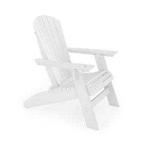 English Elm Adirondack Hdpe Poly Lumber Chair with Cup Holder for Patio Garden Poolside White B195P198765