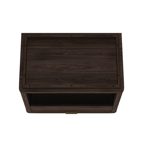 English Elm Evelyn 32" Nightstand In Brown - Modern Mdf Design With Drawer & Open Shelf For Stylish Storage Solutions B365P398524