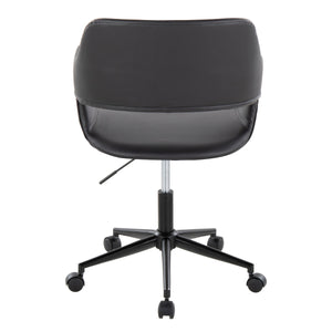 English Elm Margarite Ergonomic Task Chair with Open Back, Adjustable Swivel Height, Cushioned Fabric Seat Black B202P223915