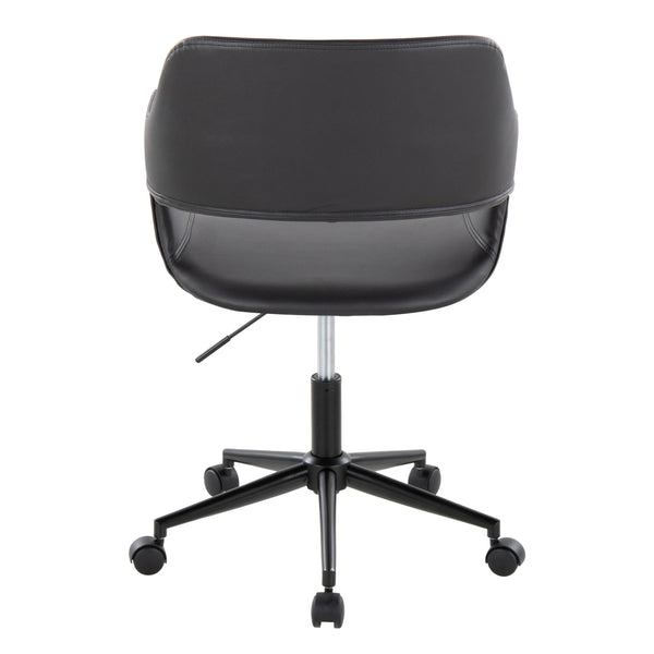 English Elm Margarite Ergonomic Task Chair with Open Back, Adjustable Swivel Height, Cushioned Fabric Seat Black B202P223915